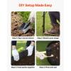VEVOR Steel Landscape Edging, 5 Packs 39 x 5 in Rust-Resistant Metal Landscape Edging, Bendable Garden Edging Border, Heavy Duty Lawn Edging, Easy-to-Install, Flower Bed Yard Pathway Divider Dark Gray(40″ L x 8.15″ H (5+3.15in))