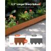 VEVOR Steel Landscape Edging, 6 Packs 40 x 8 in Weather-Resistant & Pre-Rust Metal Landscape Edging, Bendable Garden Edging Border, Shark Spike, Lawn Edging for Flower Bed Yard Pathway Divider(Upgraded version(Ripple Spike))