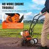 VEVOR Tiller Cultivator Gas Powered, 43CC 2-Stroke Garden Cultivator, Tiller with 4 Steel Adjustable Front Tines for Lawn, Garden and Field Soil Cultivation(43CC 2-Stroke)