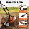 VEVOR Tiller Cultivator Gas Powered, 43CC 2-Stroke Garden Cultivator, Tiller with 4 Steel Adjustable Front Tines for Lawn, Garden and Field Soil Cultivation(43CC 2-Stroke)