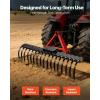 VEVOR Tow Behind Dethatcher, 48-inch Tow Dethatcher with 24 Spring Steel Tines, Lawn Dethatcher Rake for ATV or Mower, Tow Behind Lawn Rake with Lift Handle for Garden Farm Grass(6 Packs Landscape Rake Tines)