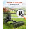 VEVOR Tow Behind Dethatcher, 48-inch Tow Dethatcher with 24 Spring Steel Tines, Lawn Dethatcher Rake for ATV or Mower, Tow Behind Lawn Rake with Lift Handle for Garden Farm Grass(60″ 3-point Dethatcher with Attachments)