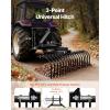 VEVOR Tow Behind Dethatcher, 48-inch Tow Dethatcher with 24 Spring Steel Tines, Lawn Dethatcher Rake for ATV or Mower, Tow Behind Lawn Rake with Lift Handle for Garden Farm Grass(50″ Dethatcher with 3-Point Attachments)