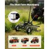 VEVOR Tow Behind Dethatcher, 48-inch Tow Dethatcher with 24 Spring Steel Tines, Lawn Dethatcher Rake for ATV or Mower, Tow Behind Lawn Rake with Lift Handle for Garden Farm Grass(48″ Dethatcher with Height Adjustment)