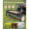 VEVOR Tow Behind Lawn Spreader with Aeration Spikes, 32 in Spreading Width, Broadcast Spreader with Universal Hitch, Garden Seeder & Soil Aerator with 100lbs Capacity & 10 in Tires for ATVs UTVs