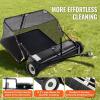 VEVOR Tow Behind Lawn Sweeper, 50-Inch 26 cu ft Large Capacity, Pull Behind Lawn Sweeper, Heavy Duty Leaf & Grass Collector with Adjustable Sweeping Height for Garden, Yard, Farm, Picking Up Debris(42 Inch)