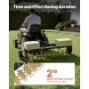 VEVOR Tow Behind Plug Aerator, 32 in Lawn Spike Aerator with Universal Hitch, Heavy Duty & Rust-Resistant, Pull Behind Spike Aerator Tool with Folded Edge Tray, for Farmland & Garden Tractors(Spike Aerator (40in))