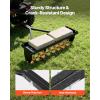 VEVOR Tow Behind Plug Aerator, 32 in Lawn Spike Aerator with Universal Hitch, Heavy Duty & Rust-Resistant, Pull Behind Spike Aerator Tool with Folded Edge Tray, for Farmland & Garden Tractors(Spike Aerator (32in))