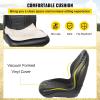 VEVOR Universal Lawn Tractor Seat Replacement, Compact High Back Mower Seat, Black Vinyl Forklift Seat, Central Drain Hole Skid Steer Seat with Mounting Bolt Patterns of 8″ x 11.5″ & 11.25″ x 11.5″(2Pcs Black)