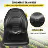 VEVOR Universal Lawn Tractor Seat Replacement, Compact High Back Mower Seat, Black Vinyl Forklift Seat, Central Drain Hole Skid Steer Seat with Mounting Bolt Patterns of 8″ x 11.5″ & 11.25″ x 11.5″(2Pcs Black)