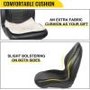 VEVOR Universal Lawn Tractor Seat Replacement, Compact High Back Mower Seat, Black Vinyl Forklift Seat, Central Drain Hole Skid Steer Seat with Mounting Bolt Patterns of 8″ x 11.5″ & 11.25″ x 11.5″(1Pc Black)