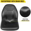 VEVOR Universal Lawn Tractor Seat Replacement, Compact High Back Mower Seat, Black Vinyl Forklift Seat, Central Drain Hole Skid Steer Seat with Mounting Bolt Patterns of 8″ x 11.5″ & 11.25″ x 11.5″(1Pc Black)