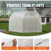 VEVOR Walk-in Greenhouse, 78″ x 39.4″ x 78.7″ Greenhouse for Outdoors with Window, PE Cover, 3-Tier Shelf, Roll-Up Zipper Doors, Walk in Green House Kit, Portable Plant Garden Hot House for Backyard(White)
