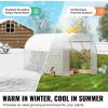 VEVOR Walk-in Greenhouse, 78″ x 39.4″ x 78.7″ Greenhouse for Outdoors with Window, PE Cover, 3-Tier Shelf, Roll-Up Zipper Doors, Walk in Green House Kit, Portable Plant Garden Hot House for Backyard(White)