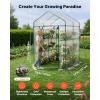 VEVOR Walk-in Greenhouse, 78″ x 39.4″ x 78.7″ Greenhouse for Outdoors with Window, PE Cover, 3-Tier Shelf, Roll-Up Zipper Doors, Walk in Green House Kit, Portable Plant Garden Hot House for Backyard(Clear)