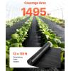 VEVOR Weed Barrier Fabric Heavy Duty, 1.4x50FT 3.2oz Landscape Fabric, Woven Weed Blocker Fabrics, Garden Fabrics Weeds Barrier, Weeds Control Ground Cover, Geotextile Webbing, Gardening Mat, Black(13FT*115FT-3.5oz)