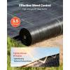 VEVOR Weed Barrier Fabric Heavy Duty, 1.4x50FT 3.2oz Landscape Fabric, Woven Weed Blocker Fabrics, Garden Fabrics Weeds Barrier, Weeds Control Ground Cover, Geotextile Webbing, Gardening Mat, Black(13FT*115FT-3.5oz)