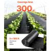 VEVOR Weed Barrier Fabric Heavy Duty, 1.4x50FT 3.2oz Landscape Fabric, Woven Weed Blocker Fabrics, Garden Fabrics Weeds Barrier, Weeds Control Ground Cover, Geotextile Webbing, Gardening Mat, Black(3FT*100FT-5oz)