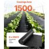 VEVOR Weed Barrier Fabric Heavy Duty, 1.4x50FT 3.2oz Landscape Fabric, Woven Weed Blocker Fabrics, Garden Fabrics Weeds Barrier, Weeds Control Ground Cover, Geotextile Webbing, Gardening Mat, Black(6FT*250FT-5oz)
