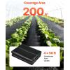VEVOR Weed Barrier Fabric Heavy Duty, 1.4x50FT 3.2oz Landscape Fabric, Woven Weed Blocker Fabrics, Garden Fabrics Weeds Barrier, Weeds Control Ground Cover, Geotextile Webbing, Gardening Mat, Black(4FT*50FT*2Packs-3.2oz)