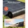 VEVOR Weed Barrier Fabric Heavy Duty, 1.4x50FT 3.2oz Landscape Fabric, Woven Weed Blocker Fabrics, Garden Fabrics Weeds Barrier, Weeds Control Ground Cover, Geotextile Webbing, Gardening Mat, Black(6FT*250FT-5oz)