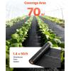 VEVOR Weed Barrier Fabric Heavy Duty, 1.4x50FT 3.2oz Landscape Fabric, Woven Weed Blocker Fabrics, Garden Fabrics Weeds Barrier, Weeds Control Ground Cover, Geotextile Webbing, Gardening Mat, Black(1.4FT*50FT-3.2oz)