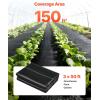 VEVOR Weed Barrier Fabric Heavy Duty, 1.4x50FT 3.2oz Landscape Fabric, Woven Weed Blocker Fabrics, Garden Fabrics Weeds Barrier, Weeds Control Ground Cover, Geotextile Webbing, Gardening Mat, Black(3FT*50FT*2Packs-3.2oz)