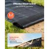 VEVOR Weed Barrier Fabric Heavy Duty, 1.4x50FT 3.2oz Landscape Fabric, Woven Weed Blocker Fabrics, Garden Fabrics Weeds Barrier, Weeds Control Ground Cover, Geotextile Webbing, Gardening Mat, Black(3FT*50FT*2Packs-3.2oz)