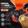 VEVOR Wood Chipper Shredder Mulcher, 7HP Heavy Duty Gas Powered Engine, 2” Max Diameter 212cc 4.1 kW, 4-Stroke 3-in-1 Woodchipper, Fast Chipping Chopping for Forestry, Gardens, EPA Certified(7HP Wood Chipper)