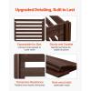 VEVOR Wooden Privacy Fence, 48 x 37 inch Air Conditioner Fence, 3 Panel Solid Outdoor Wood Privacy Screen with Metal Stakes, Steel Frame, Trash Can Hider Fences Suitable for Garden, Pool