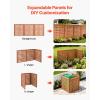 VEVOR Wooden Privacy Fence, 48 x 49 inch Air Conditioner Fence, 2 Panel Solid Outdoor Wood Privacy Screen with Metal Stakes, Steel Frame, Trash Can Hider Fences Suitable for Garden, Pool(3)