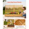 VEVOR Wooden Privacy Fence, 48 x 49 inch Air Conditioner Fence, 2 Panel Solid Outdoor Wood Privacy Screen with Metal Stakes, Steel Frame, Trash Can Hider Fences Suitable for Garden, Pool(2)