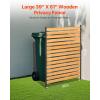 VEVOR Wooden Privacy Fence, 48 x 49 inch Air Conditioner Fence, 2 Panel Solid Outdoor Wood Privacy Screen with Metal Stakes, Steel Frame, Trash Can Hider Fences Suitable for Garden, Pool(1)