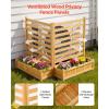 VEVOR Wooden Privacy Fence, 48 x 49 inch Air Conditioner Fence, 2 Panel Solid Outdoor Wood Privacy Screen with Metal Stakes, Steel Frame, Trash Can Hider Fences Suitable for Garden, Pool(2)