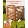 VEVOR Wooden Privacy Fence, 48 x 49 inch Air Conditioner Fence, 2 Panel Solid Outdoor Wood Privacy Screen with Metal Stakes, Steel Frame, Trash Can Hider Fences Suitable for Garden, Pool(3)