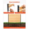 VEVOR Wooden Privacy Fence, 48 x 49 inch Air Conditioner Fence, 2 Panel Solid Outdoor Wood Privacy Screen with Metal Stakes, Steel Frame, Trash Can Hider Fences Suitable for Garden, Pool(1)