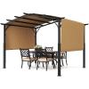 VEVOR 10 x 10 ft Outdoor Pergola, Arched Top Metal Pergola, Retractable Pergola with Sun Shade Canopy, Large Patio Shelter Pavilion, Heavy Duty Garden Pergola for Deck Backyard Porch Poolside(10 x 10 ft)