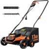 VEVOR 2-in-1 Electric Dethatcher and Scarifier, 13-Inch 13 Amp, Corded Lawn Dethatcher with 13-Gallon Thatch Collection Bag, 5-Position Depth Adjustment, Walk Behind Machine for Garden Yard Grass(13 inch)