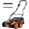 VEVOR 2-in-1 Electric Dethatcher and Scarifier, 13-Inch 13 Amp, Corded Lawn Dethatcher with 13-Gallon Thatch Collection Bag, 5-Position Depth Adjustment, Walk Behind Machine for Garden Yard Grass(16 inch)