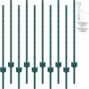 VEVOR 5 Feet Fence Post, 10 Pack U-Channel Heavy Duty Metal Fence Posts with 30 Zip Ties & 20 Clips, Sturdy Steel Fence Stakes for Garden Yard, Lawn, Farms and Outdoor Wire Fencing, Green(4 Feet 10 Pack)