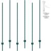VEVOR 5 Feet Fence Post, 10 Pack U-Channel Heavy Duty Metal Fence Posts with 30 Zip Ties & 20 Clips, Sturdy Steel Fence Stakes for Garden Yard, Lawn, Farms and Outdoor Wire Fencing, Green(6 Feet 6 Pack)