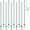 VEVOR 5 Feet Fence Post, 10 Pack U-Channel Heavy Duty Metal Fence Posts with 30 Zip Ties & 20 Clips, Sturdy Steel Fence Stakes for Garden Yard, Lawn, Farms and Outdoor Wire Fencing, Green(7 Feet 10 Pack)