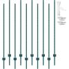 VEVOR 5 Feet Fence Post, 10 Pack U-Channel Heavy Duty Metal Fence Posts with 30 Zip Ties & 20 Clips, Sturdy Steel Fence Stakes for Garden Yard, Lawn, Farms and Outdoor Wire Fencing, Green(6 Feet 10 Pack)