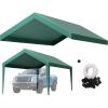 VEVOR 6x8x7 FT Heavy-Duty Portable Outdoor Storage Shed Tent, Waterproof Carport Garage Shelter with Roll-Up Zipper Door & Vents, UV-Resistant Canopy for Motorcycle, Bike, Lawn Mower, Tools, Gray(Top Cover – Dark Green)