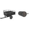 VEVOR 750 lb 15 cu ft Dump Cart Tow Behind Trailer Bundle with Agri-Fab 18″ x 36″ Poly Lawn Roller(UTILITY_CART_WAGON + SOIL_CULTIVATOR 45-0606)
