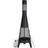VEVOR Chiminea, 20 Inch Outdoor Wood Burning Firepit, Conical Fireplace for BBQ & Warming, Outside Wooden Fire Pit with Grill Mesh, Chimney Coat & Rustproof Chiminea Lid, for Patio, Garden, Backyard(20 Inch)