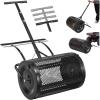 VEVOR Compost Spreader, 24″ Wide Peat Moss Spreader with Push/Tow Handle & Brush, 4 Heights Adjustable, Powder-Coated Steel Garden Peat Moss Roller, Heavy Duty Grass Seed Roller for Planting Seeding