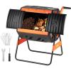 VEVOR Compost Tumbler, 53 Gallon Dual Chamber Outdoor Tumbling Composter with 2 Sliding Doors and Aeration System, Large Easy-Turn Rotating Composting Bin for Outside, Garden, Kitchen, and Yard Waste