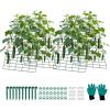 VEVOR Cucumber Trellis, 35″ x 55″ Foldable A-Frame Garden Trellises for Raised Bed, 4 Panels, Metal Rustproof Outdoor Climbing Plant Support with Gloves for Vine, Peas, Beans, Tomato, Flowers(35″ x 55″)
