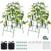 VEVOR Cucumber Trellis, 35″ x 55″ Foldable A-Frame Garden Trellises for Raised Bed, 4 Panels, Metal Rustproof Outdoor Climbing Plant Support with Gloves for Vine, Peas, Beans, Tomato, Flowers(46″ x 36″)